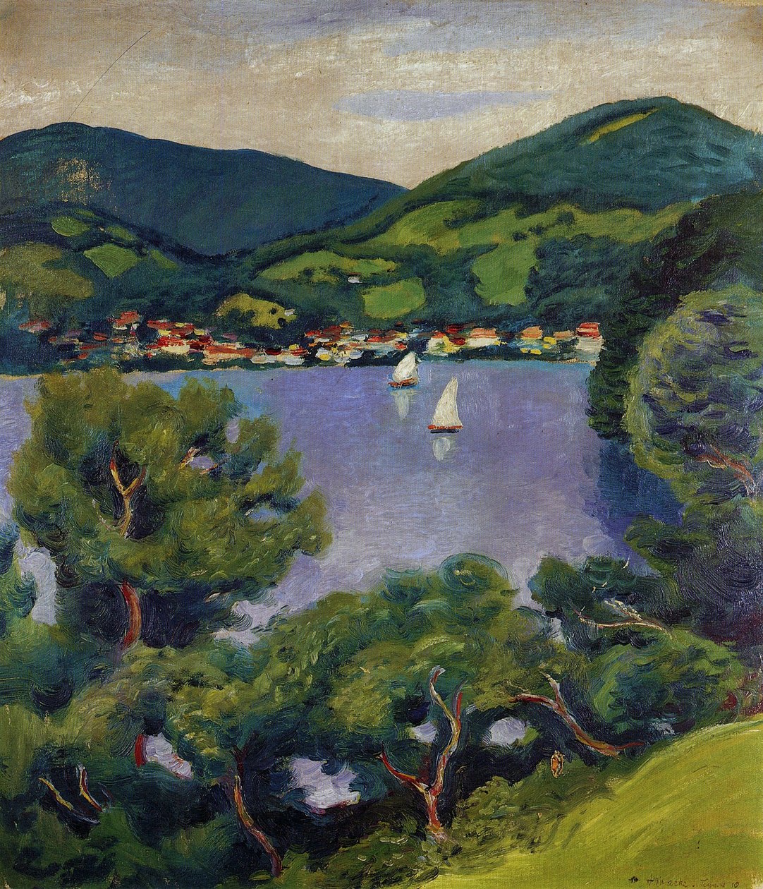 Tegernsee táj alkotó: August Macke