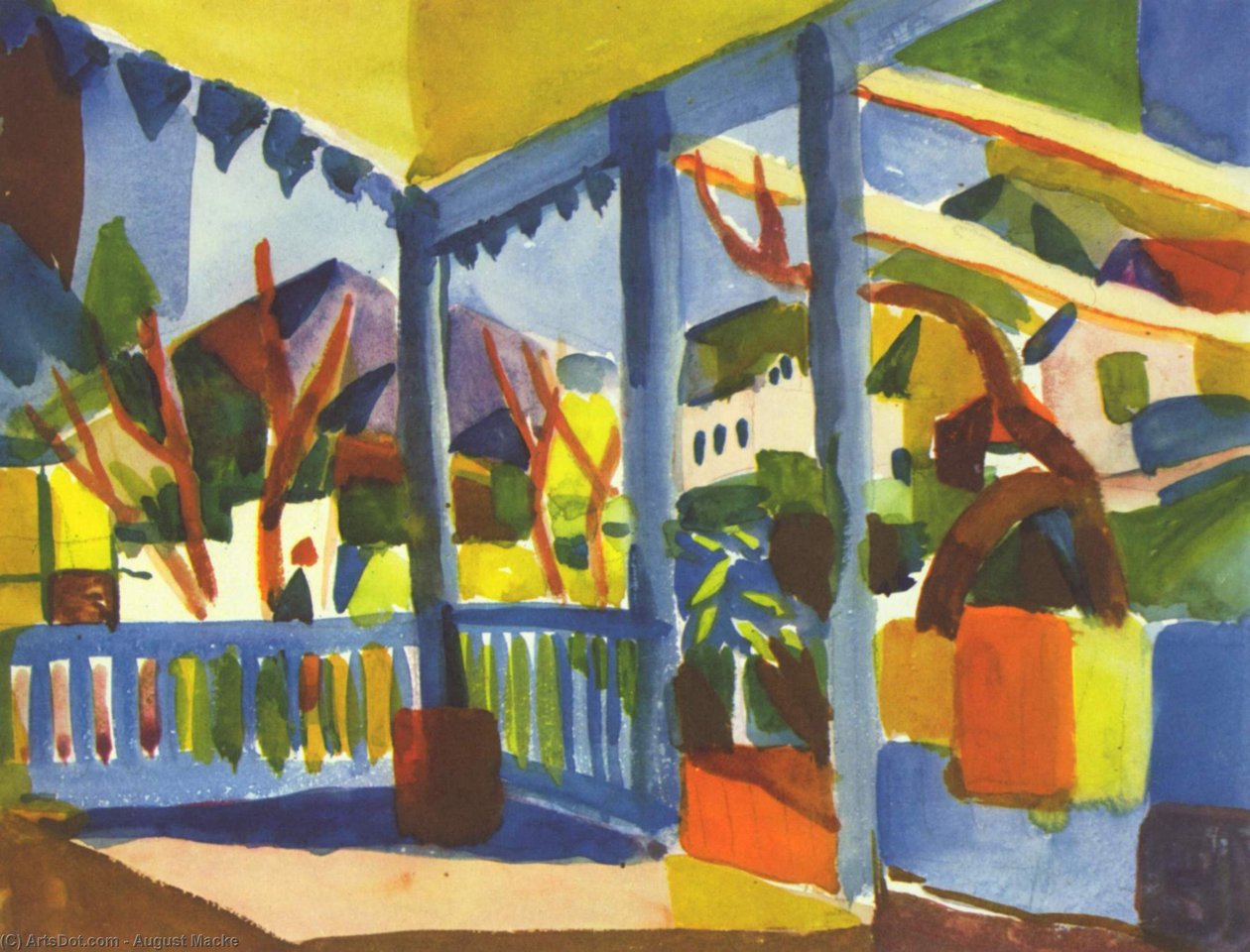 A St. Germain-i vidéki ház terasza alkotó: August Macke