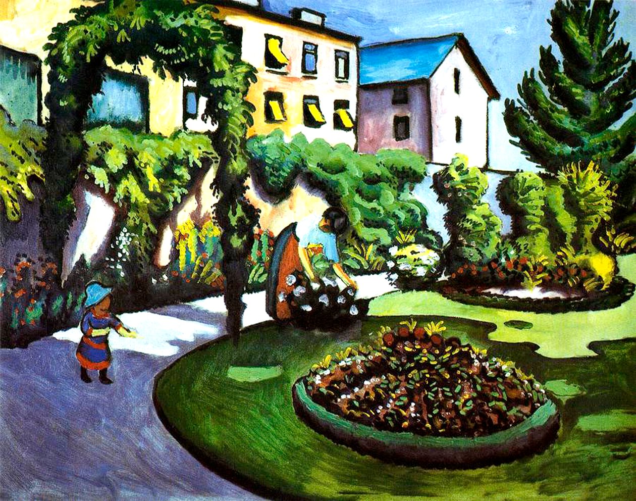 A művész kertje Bonnban, Németországban, 1911 alkotó: August Macke