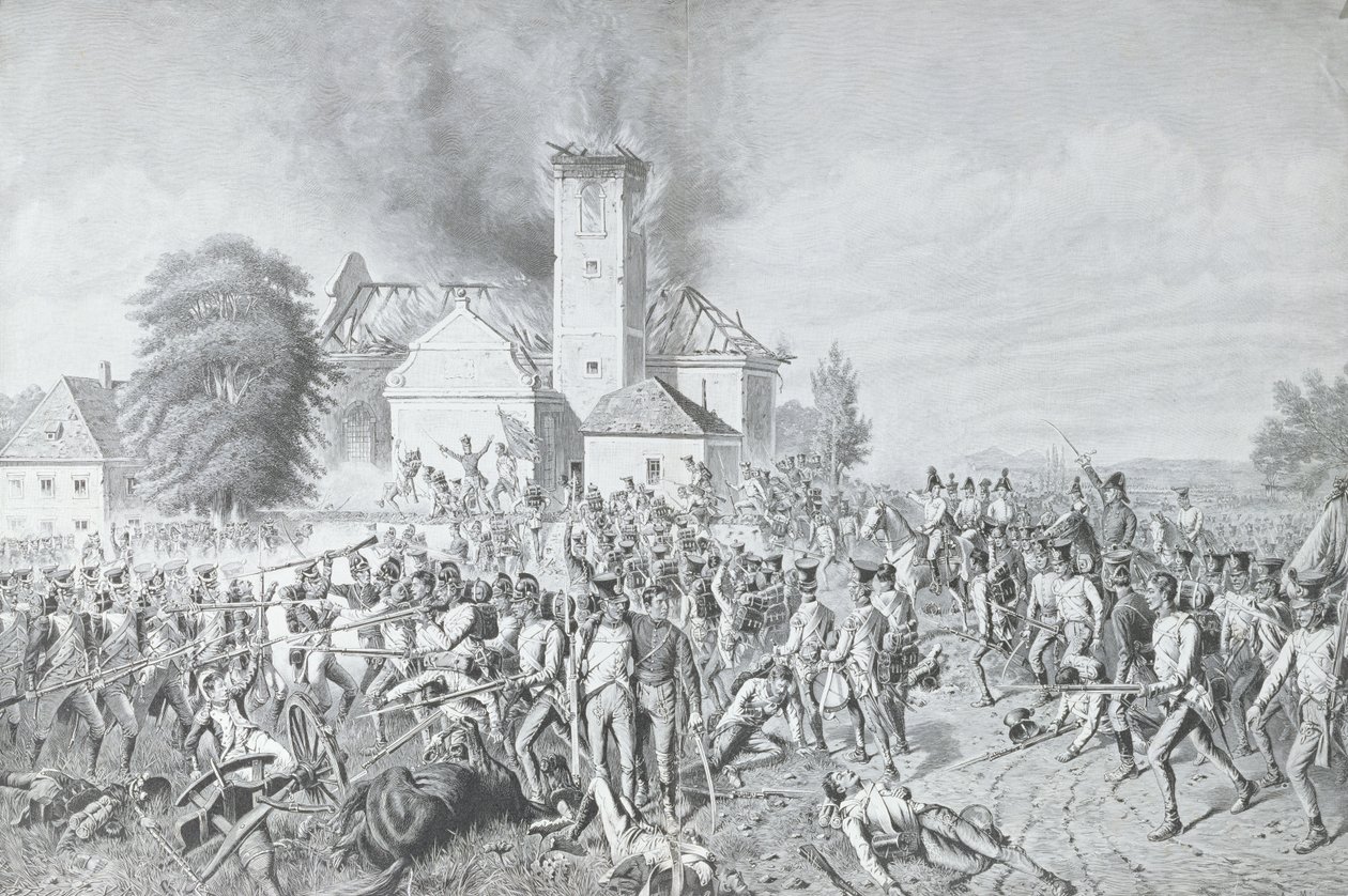 A waterlooi csata, Richard Bong metszete alkotó: August von Maly