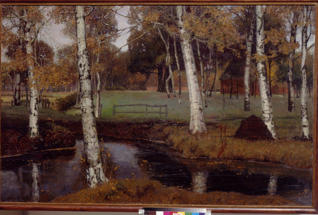 Overbeck, Fritz (1869-1909) tájkép. Olajfestmény alkotó: August Overbeck