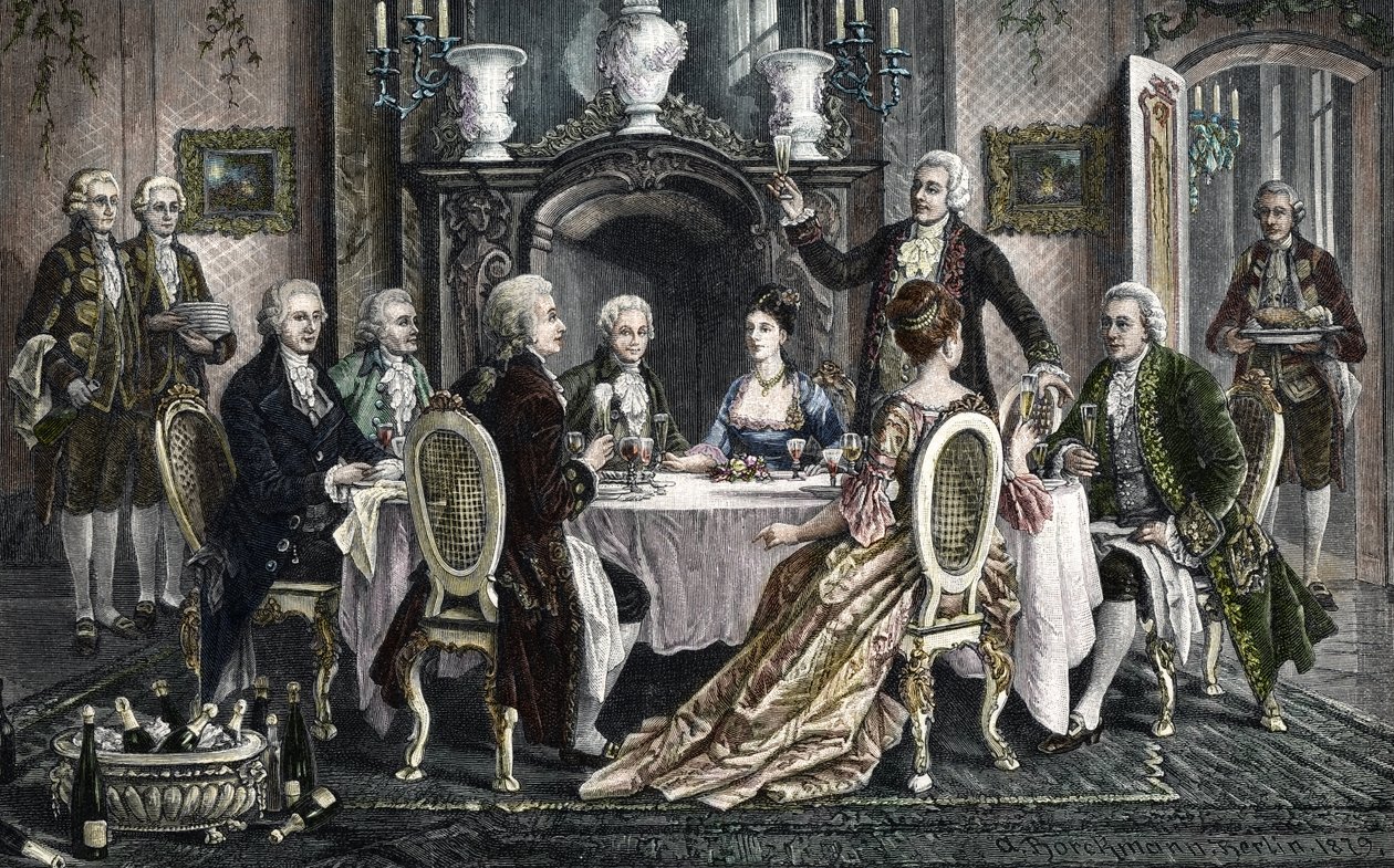 Vacsora Emanuel Schikaneder Wolfgang Amadeus Mozart otthonában alkotó: August (after) Borckmann