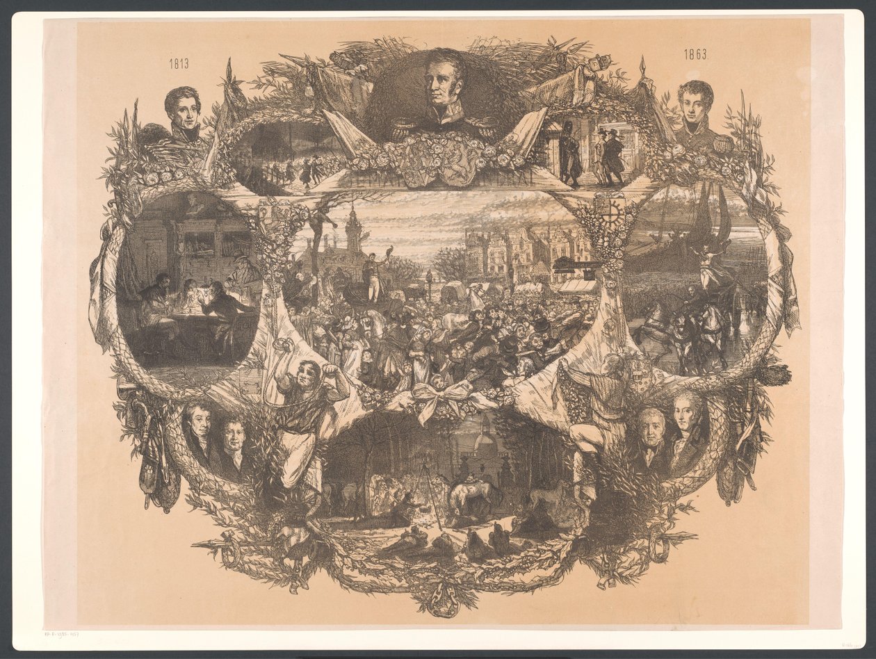 Emléktábla az 1863. novemberi ünnepségen alkotó: August Allebe