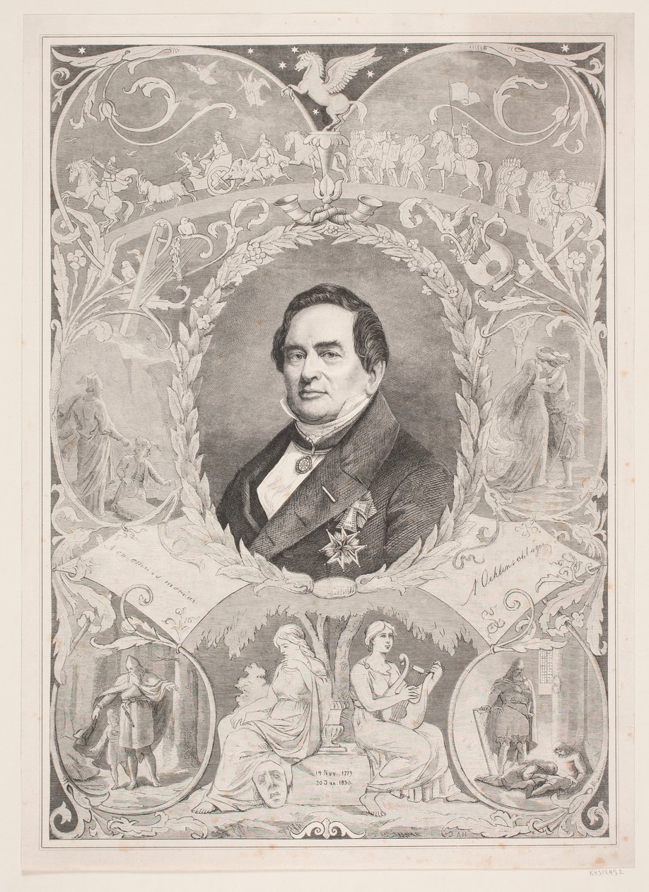 Adam Oehlenschlager. Emléklap alkotó: August Edward Adolf Heimburger
