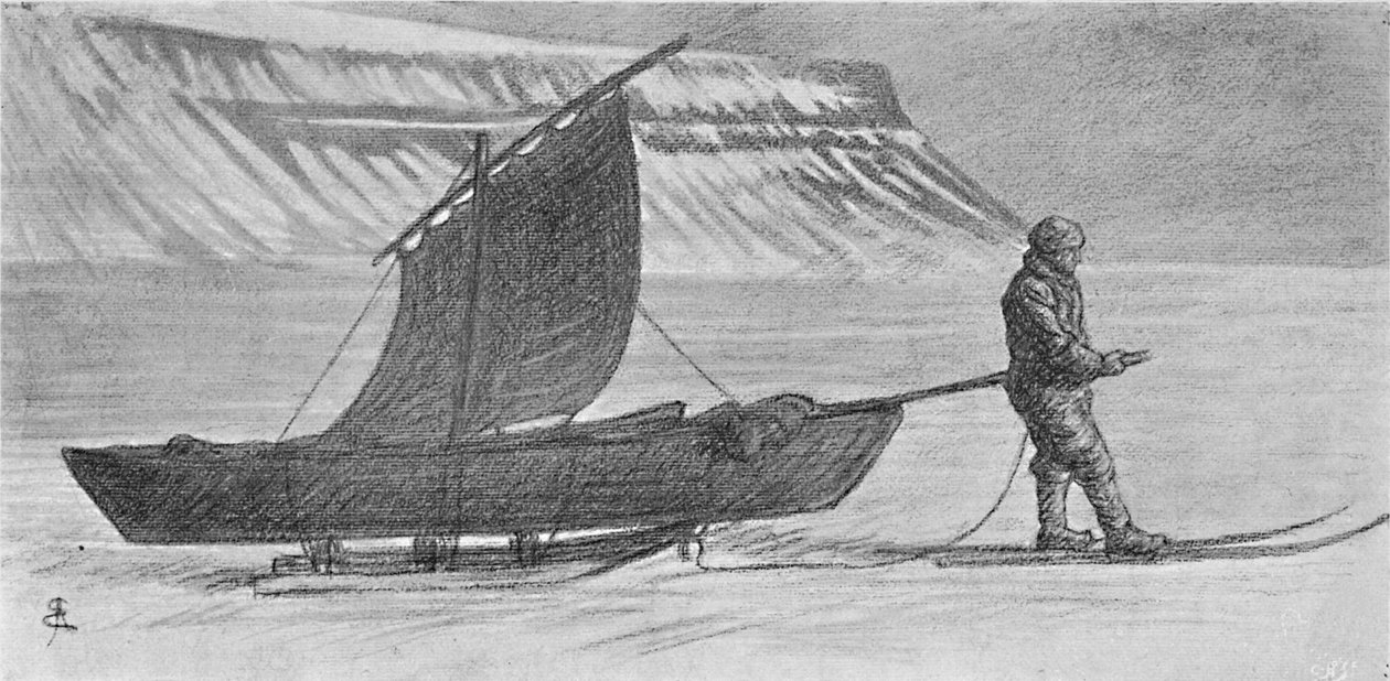 Vitorla szánkóval. Richthofen-foktól délre. 1896. június 6. 1897 alkotó: August Eiebakke