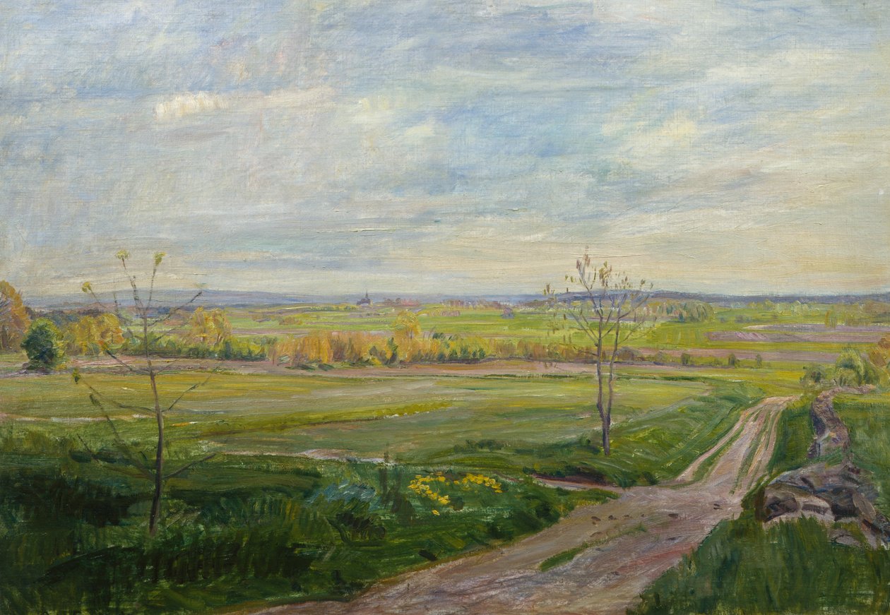 Táj az Eidsberg-templomnál alkotó: August Eiebakke