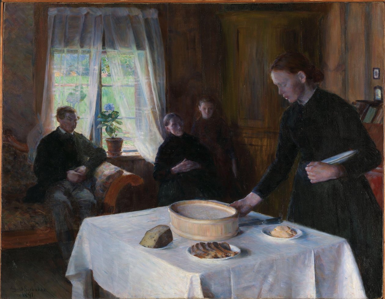 Az asztalterítés alkotó: August Eiebakke