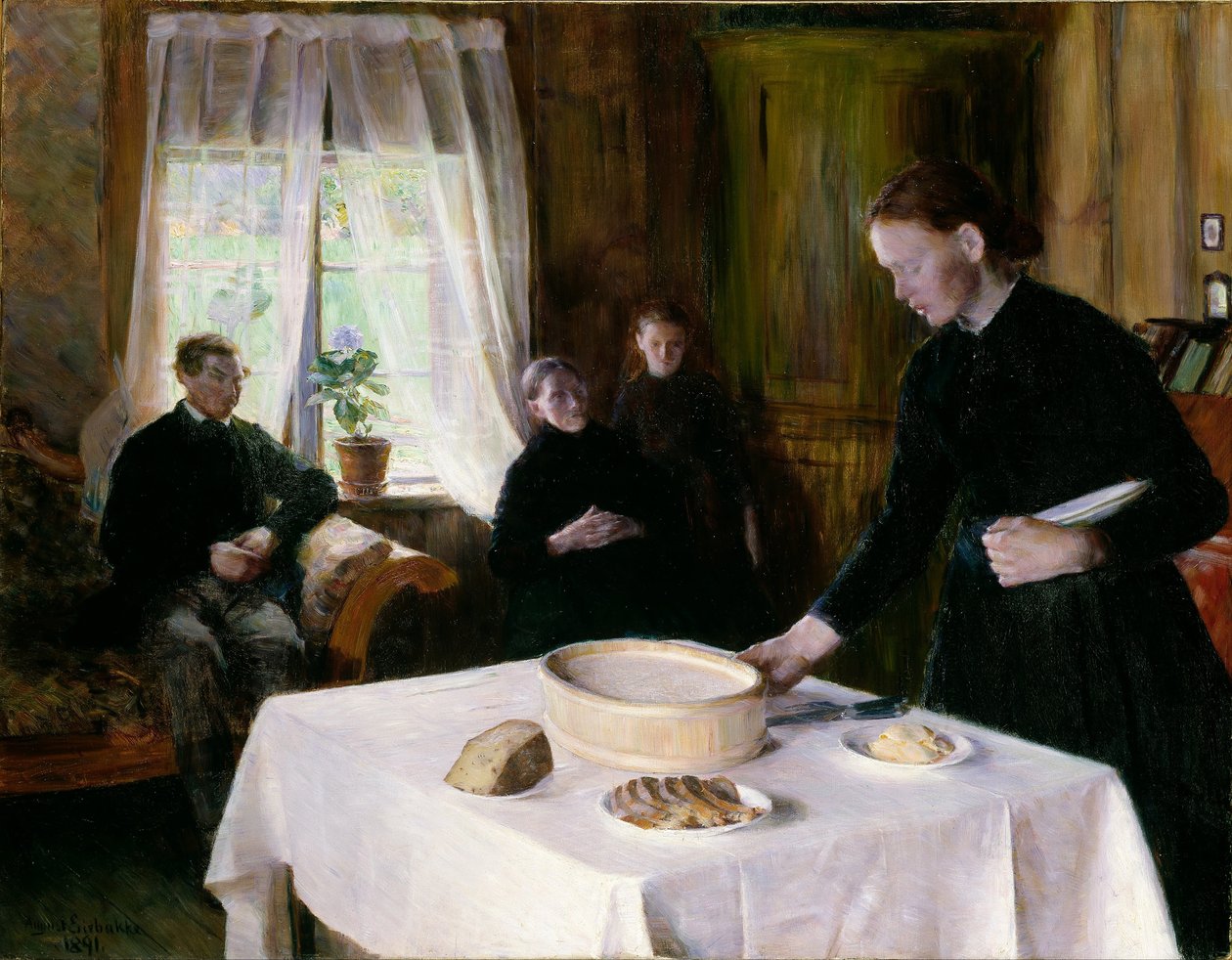Az asztalterítés alkotó: August Eiebakke
