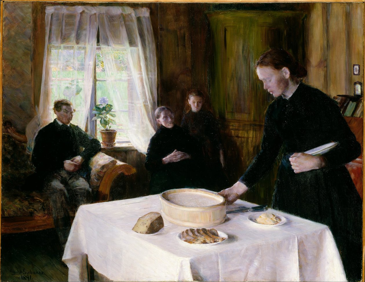 Az asztalterítés alkotó: August Eiebakke