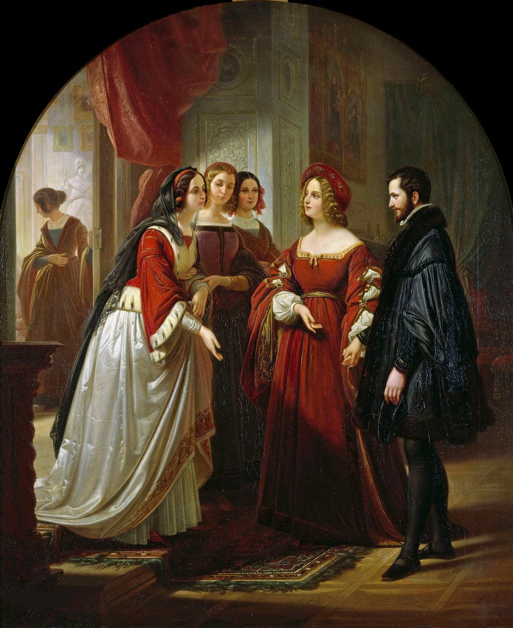 Tasso Eleonora dEste előtt, 1839. alkotó: August Ferdinand Hopfgarten