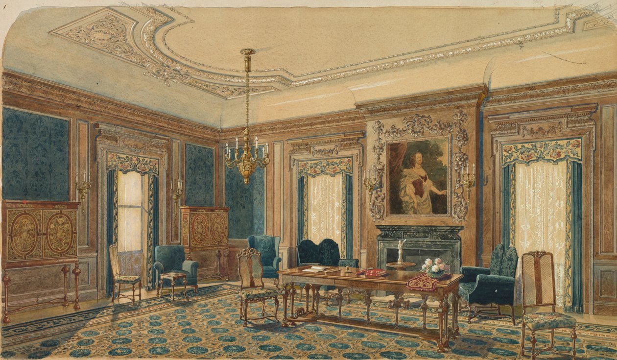 Belsőépítészeti vázlat. alkotó: August Frederick Biehle