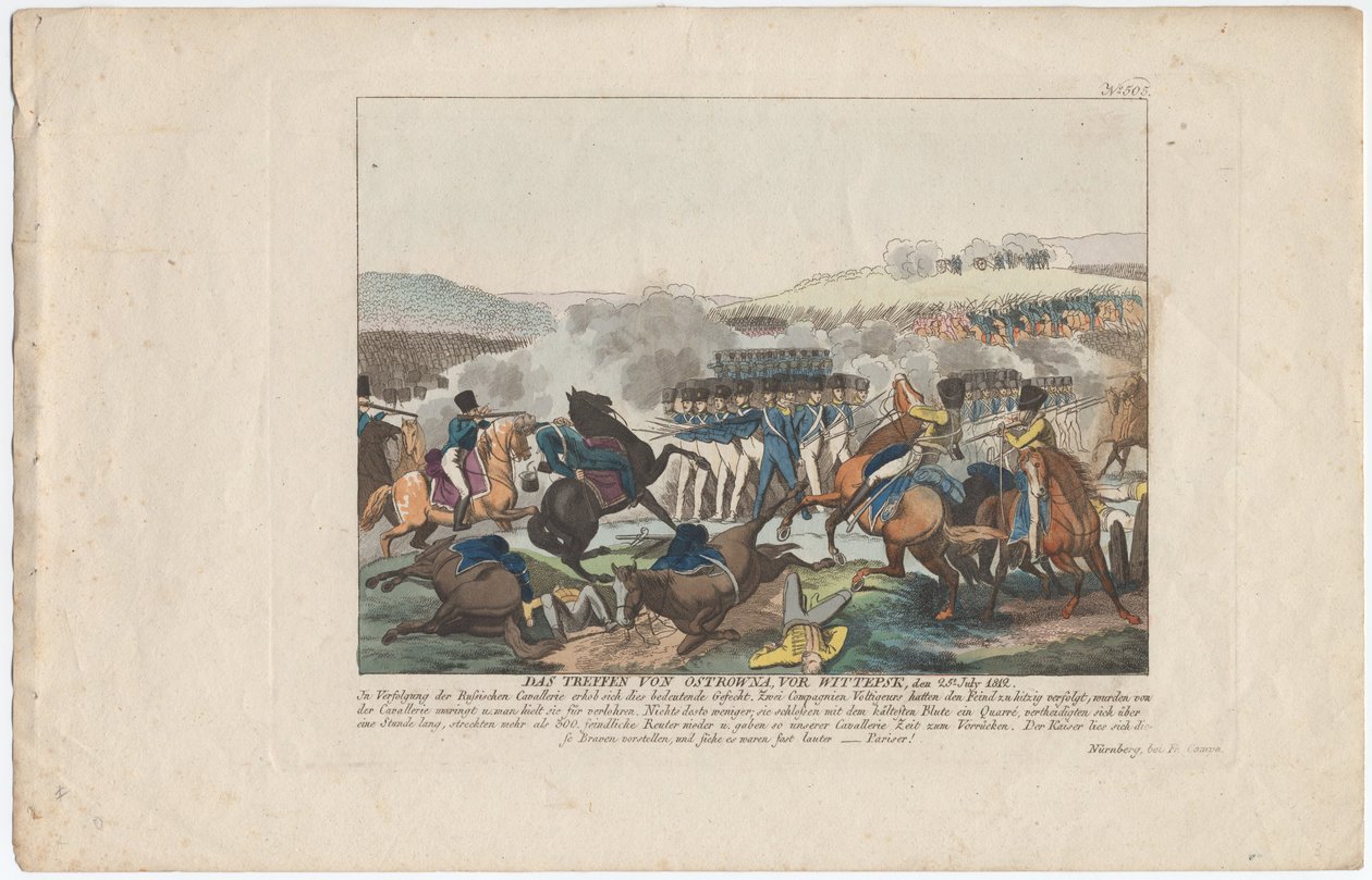 A Vitebszk melletti Ostrovno találkozója 1812. július 25-én alkotó: August Friedrich Andreas Campe