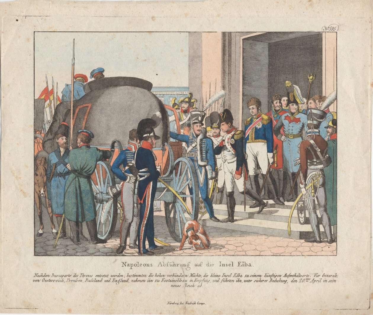 Napóleon távozása Elba szigetére alkotó: August Friedrich Andreas Campe