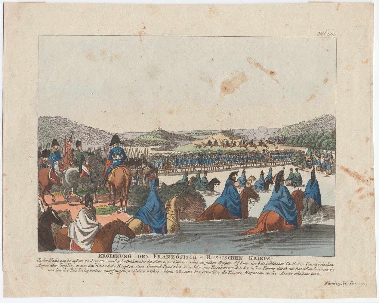 A francia invázió kezdete Oroszország ellen alkotó: August Friedrich Andreas Campe
