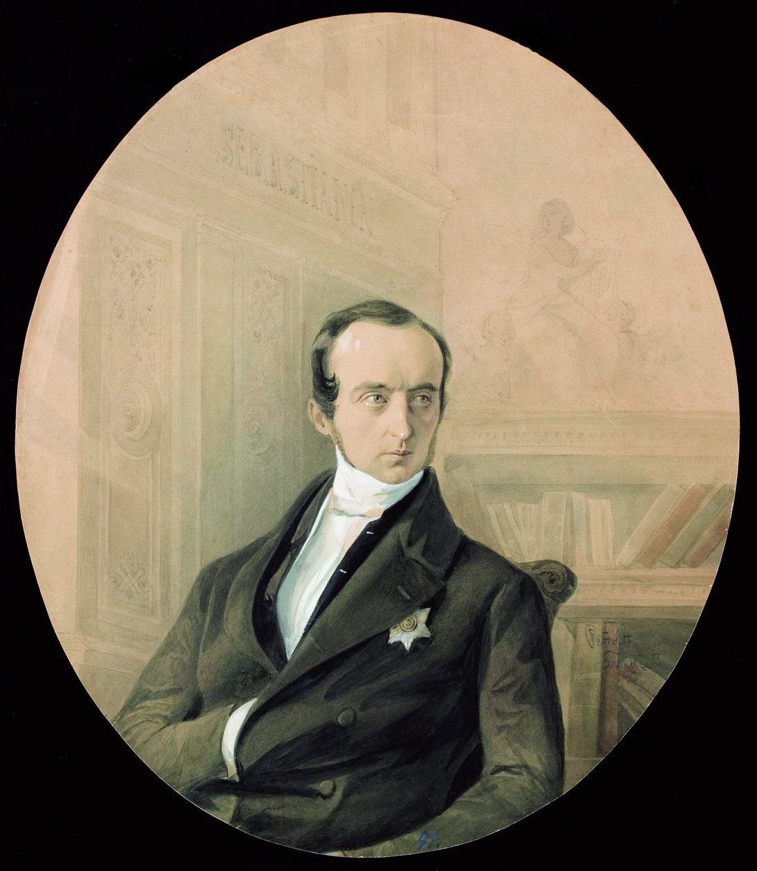 Vlagyimir Fjodorovics Odojevszkij herceg portréja 1803-1869, 1840-es évek vége. alkotó: August Friedrichovich Petzold