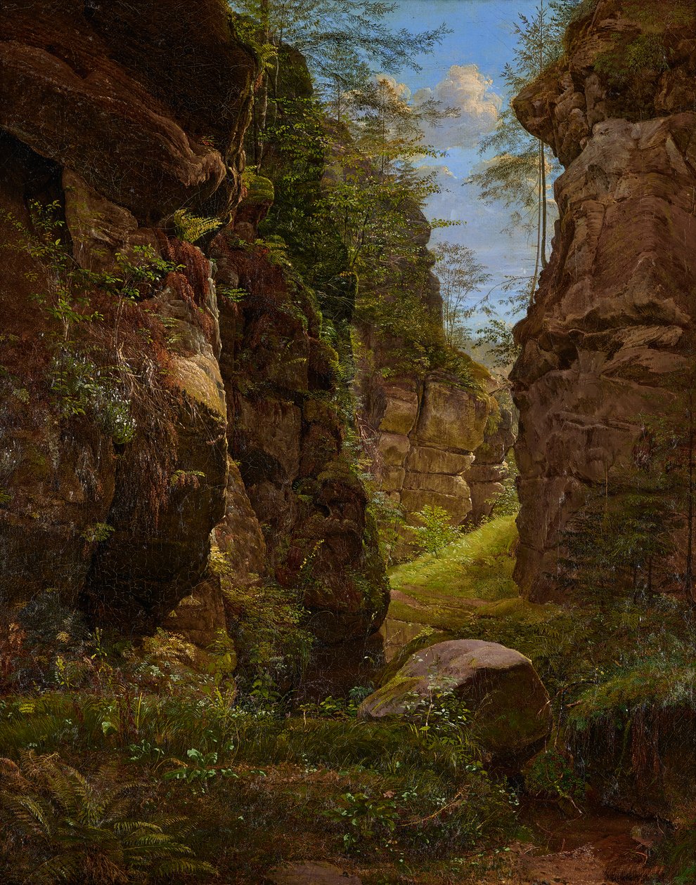 Sziklaszurdok az Uttewalder Grundban, Szász Svájcban alkotó: August Heinrich
