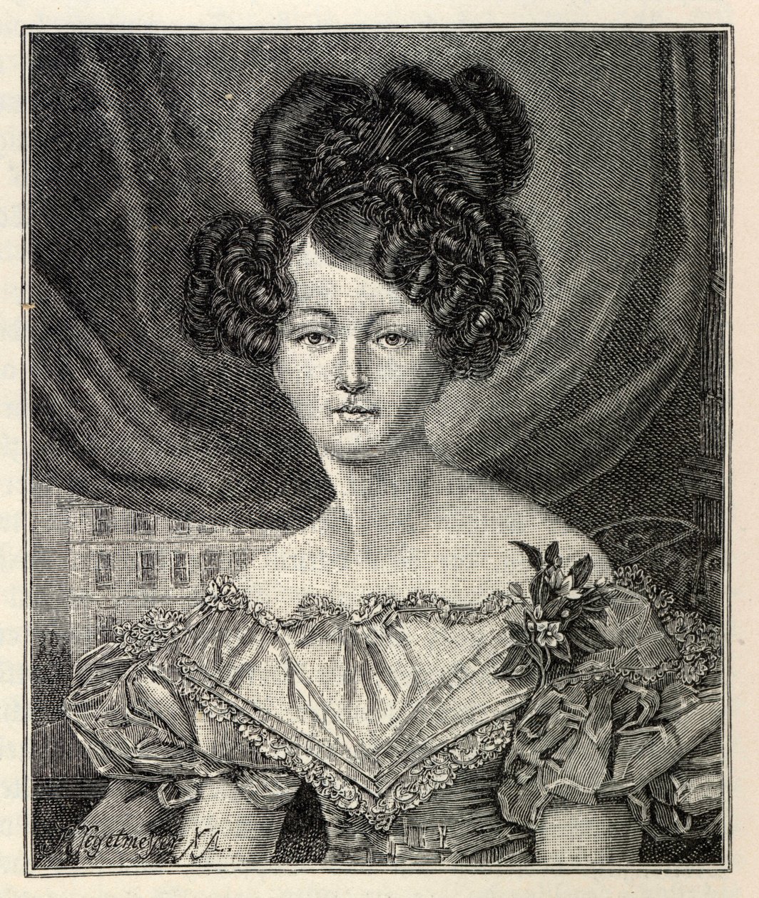 Szász-Weimar-Eisenach Augusta porosz hercegnőként, 1829. alkotó: August Heinrich Ferdinand Tegetmeyer