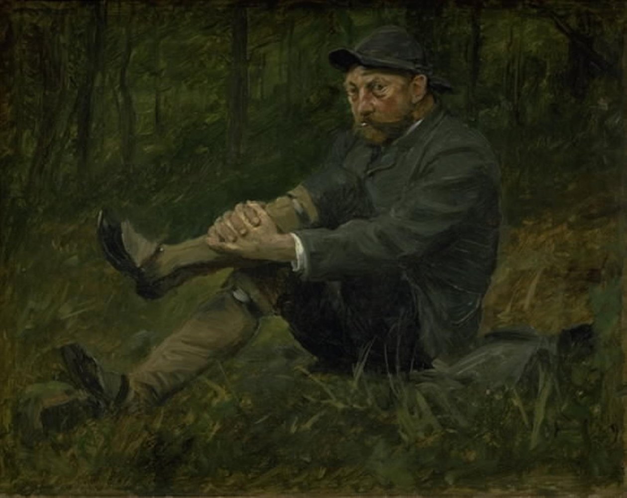Thorvald Bindesbøll építész a kulleni lucfenyőben alkotó: August Jerndorff