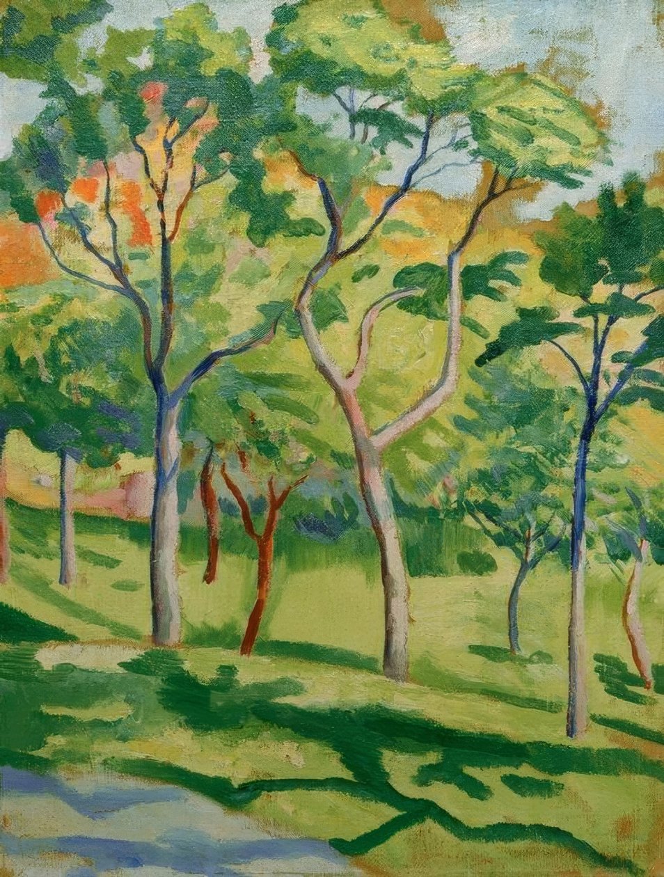 Fák a réten alkotó: August Macke