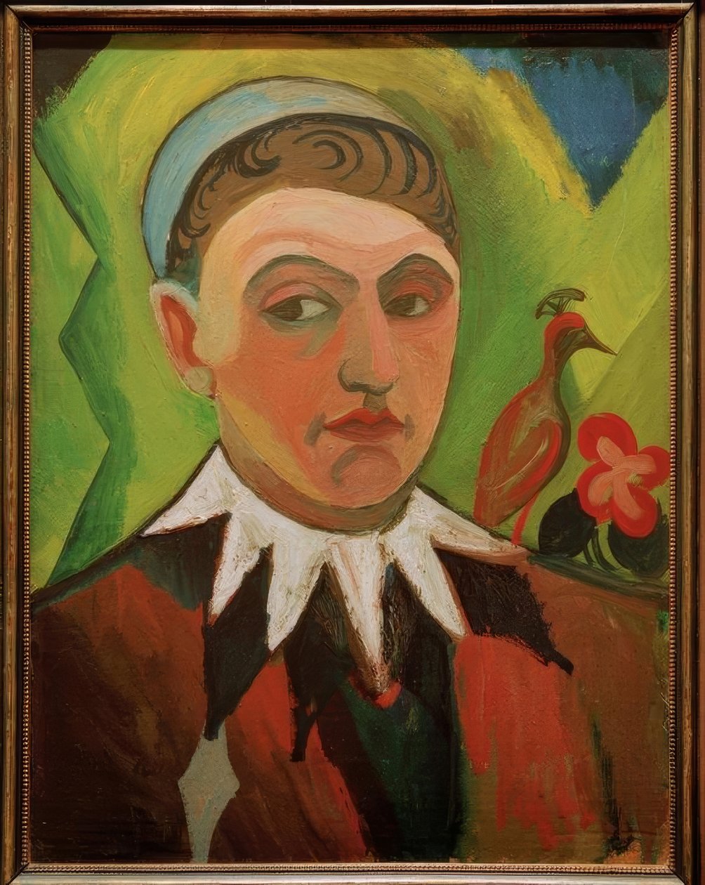 Bohóc, karikatúrás önarckép alkotó: August Macke