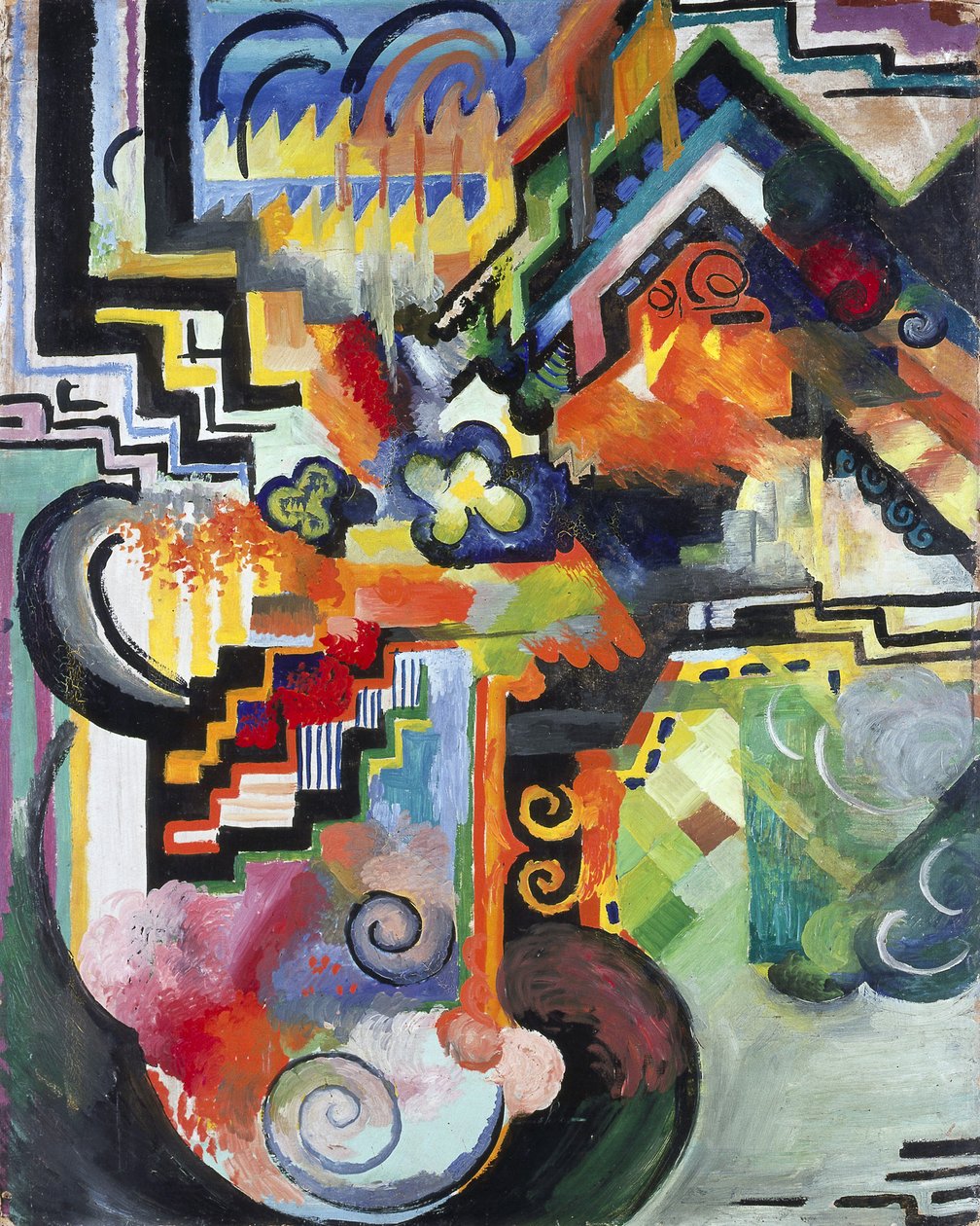 Színes kompozíció Hódolat Bachnak, 1912 alkotó: August Macke