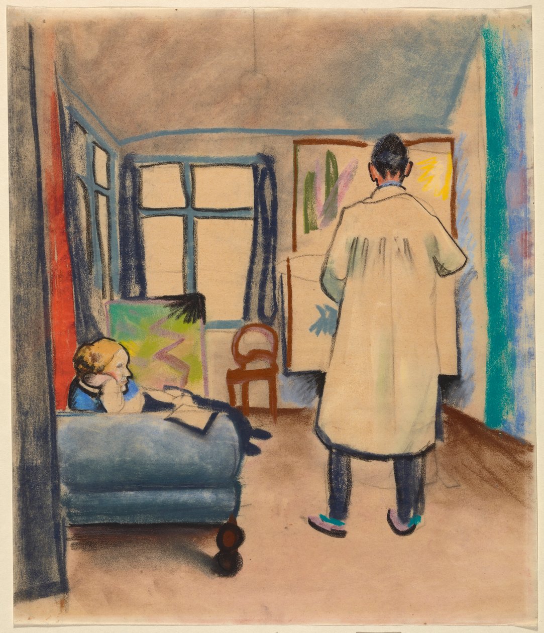 Franz és Maria Marc August Macke bonni műtermében alkotó: August Macke