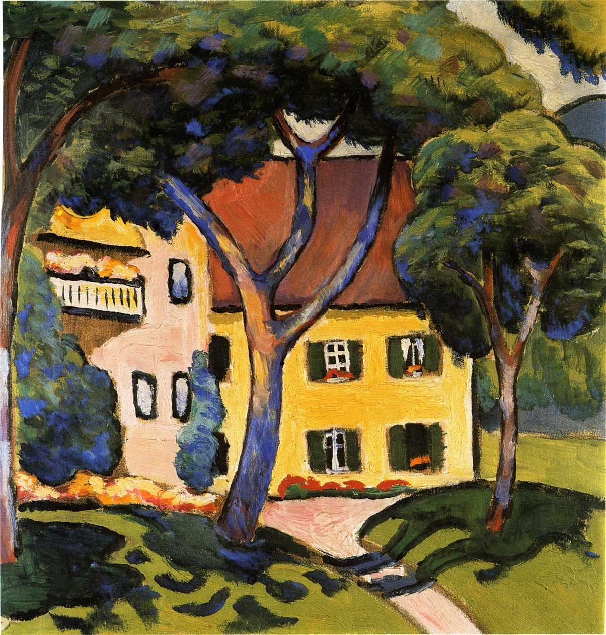 Ház Tegernsee-ben, 1910. alkotó: August Macke