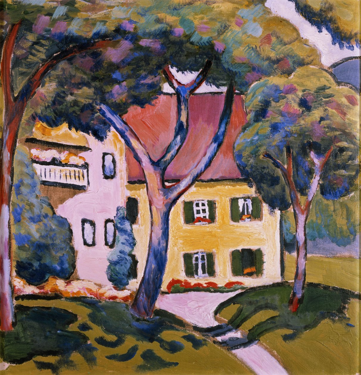 Ház egy tájban alkotó: August Macke