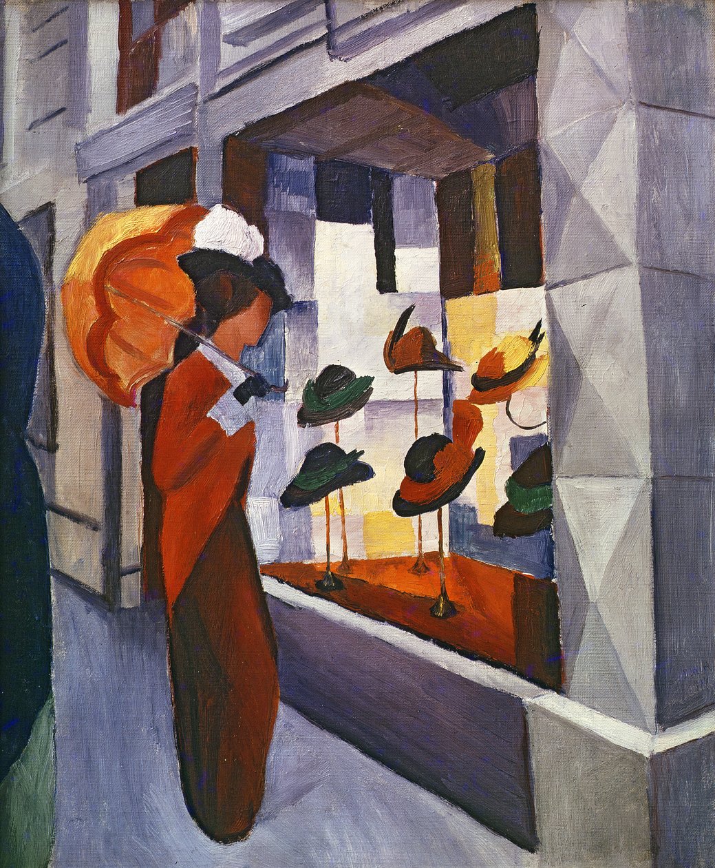 A Kalapbolt előtt, 1914 alkotó: August Macke