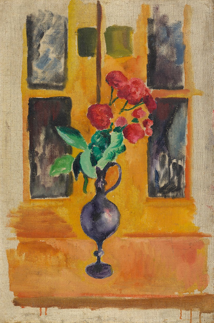 Japán rózsák kék üvegben alkotó: August Macke