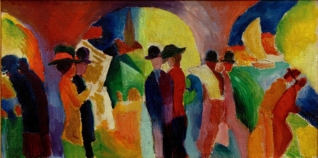 Oszlopsor vitorlás hajóval I. alkotó: August Macke