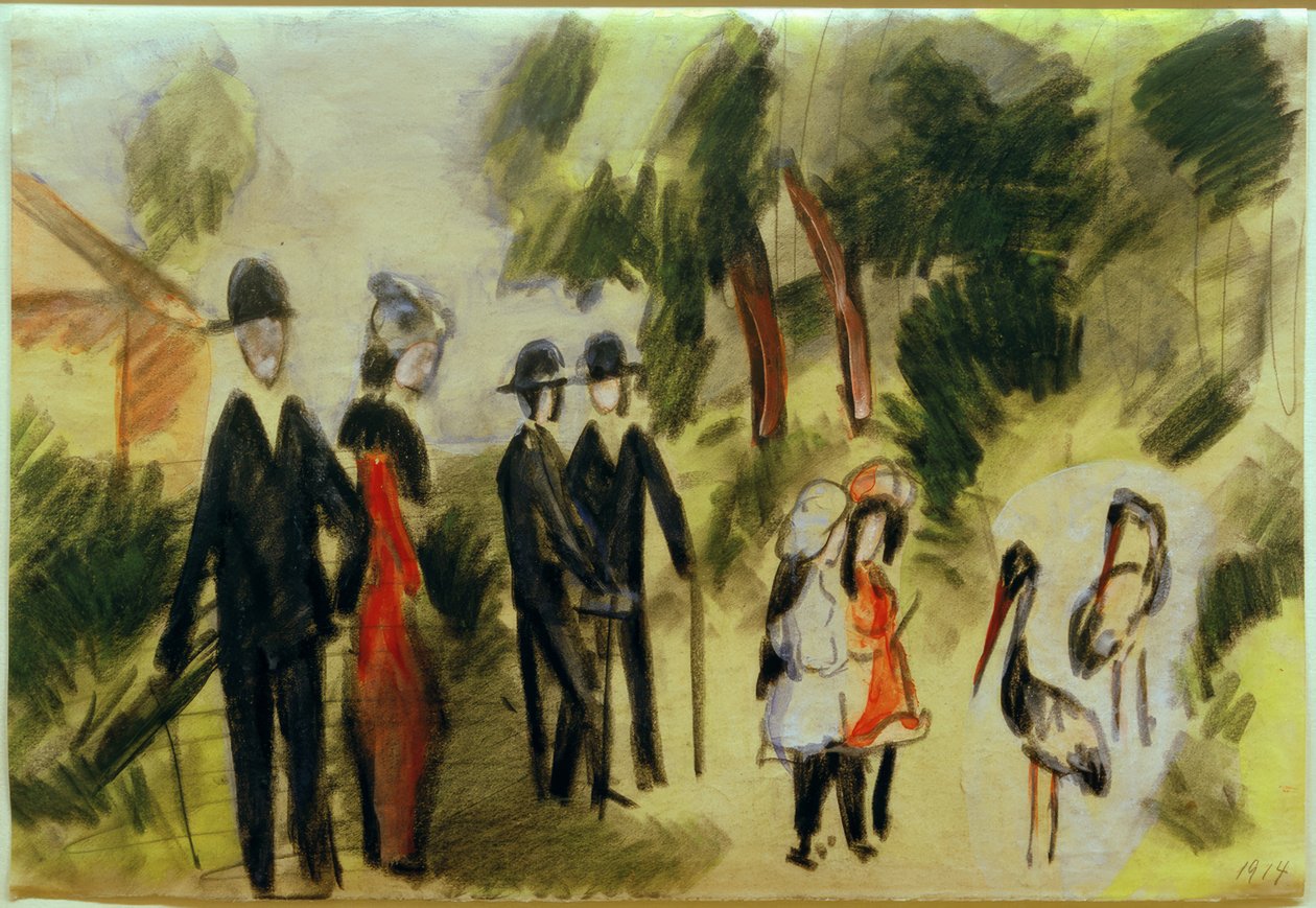 Emberek a gémek mellett alkotó: August Macke
