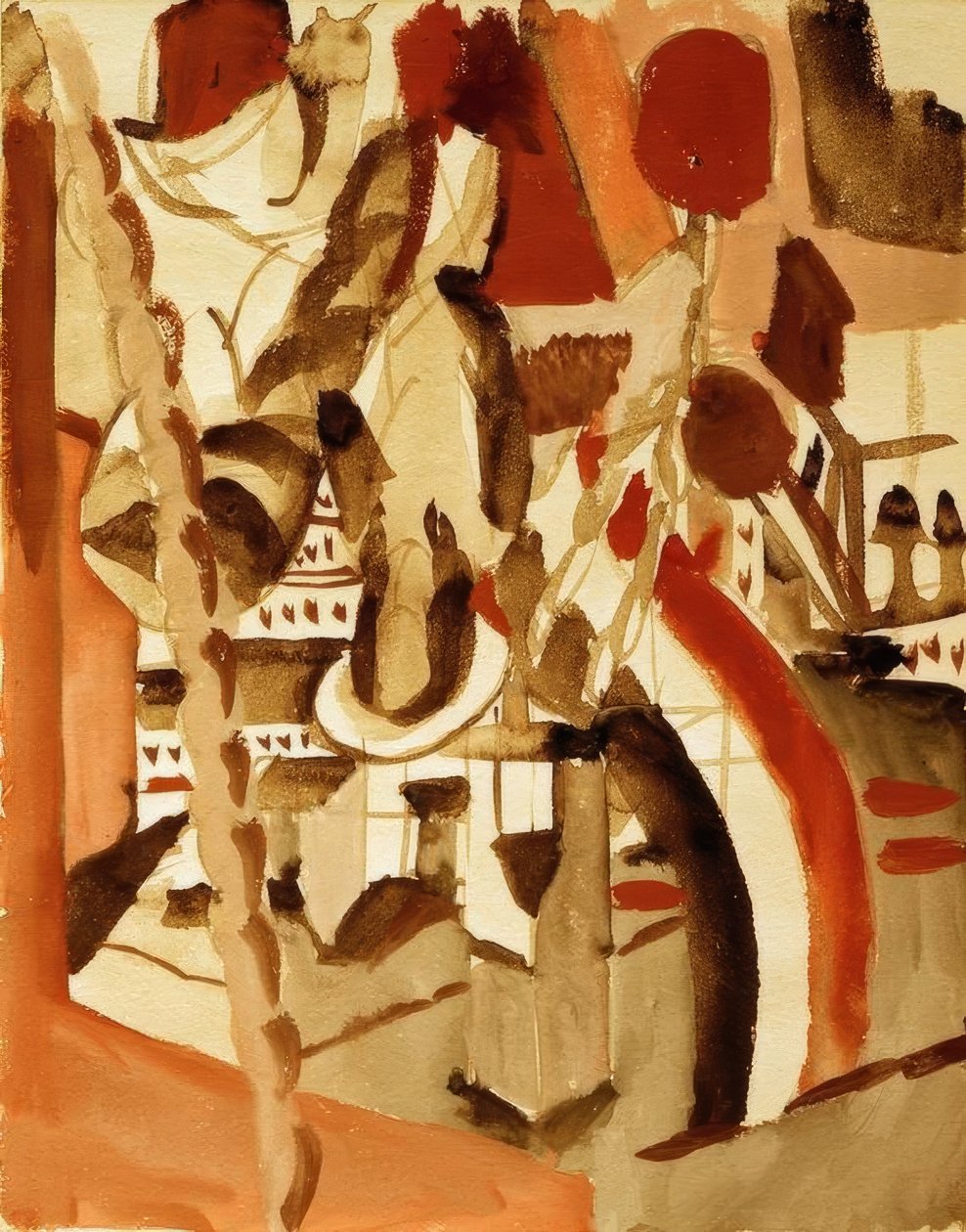 Lány egy város előtt alkotó: August Macke