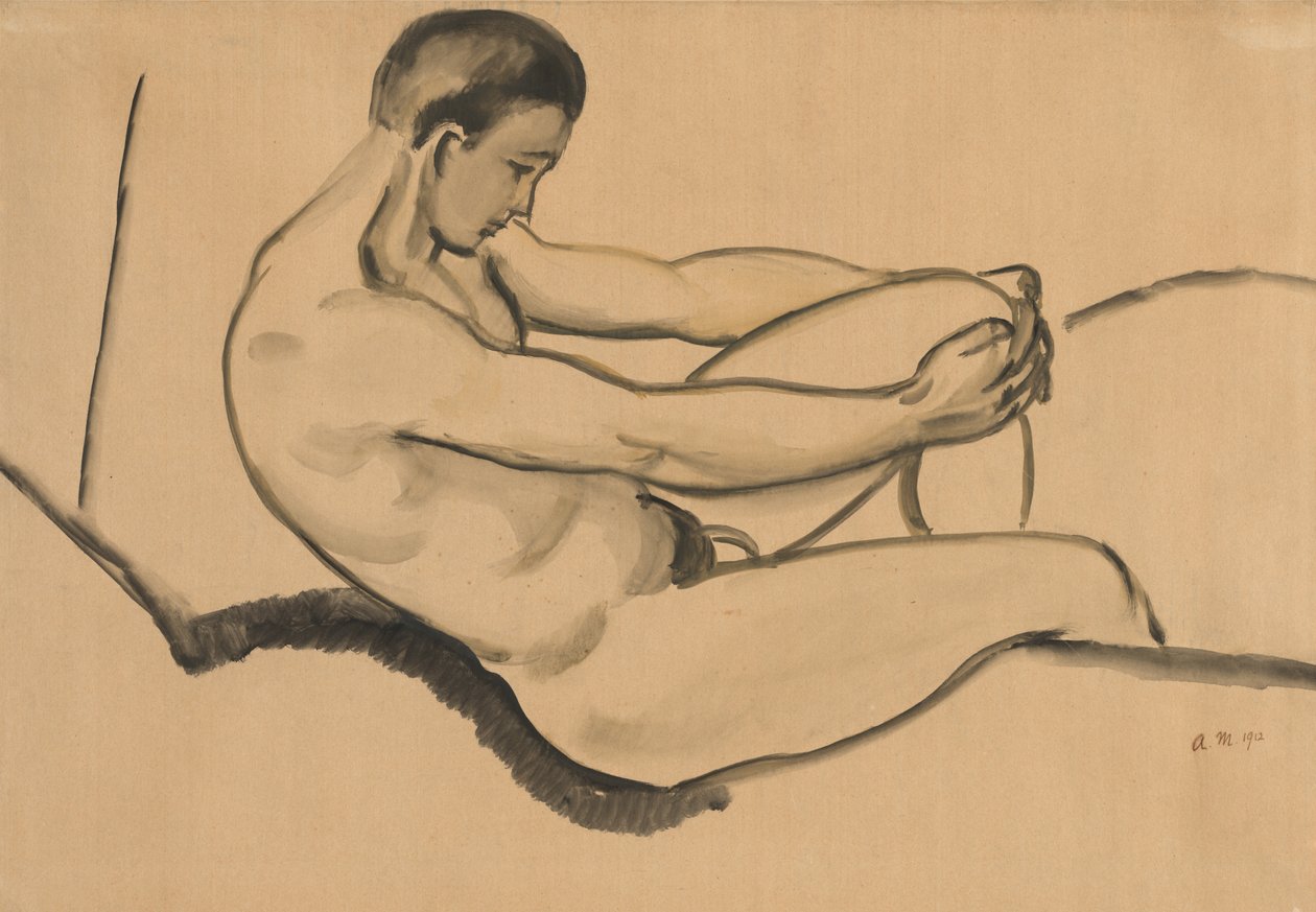 Férfi akt alkotó: August Macke
