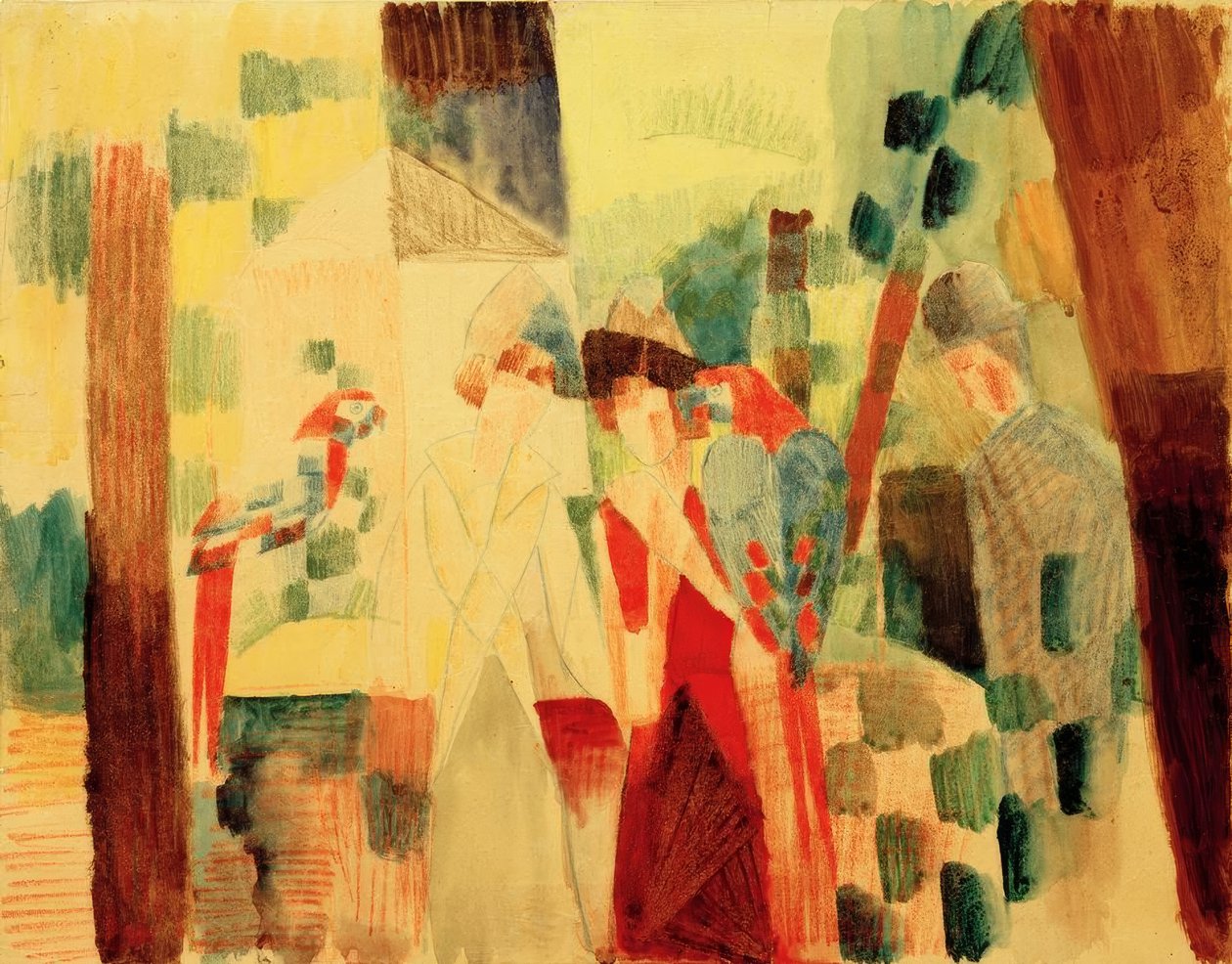 Férfi és nő a papagájokkal alkotó: August Macke