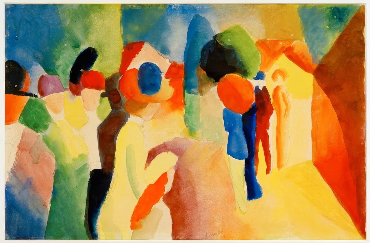 Sárga kabáttal alkotó: August Macke