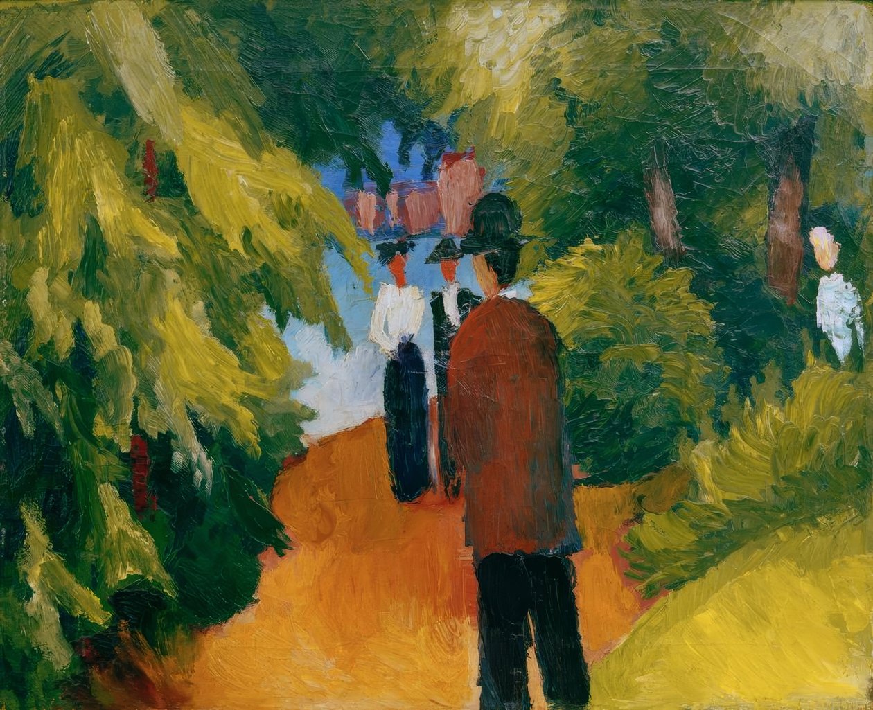 Park a víz mellett (férfi a parkban) alkotó: August Macke