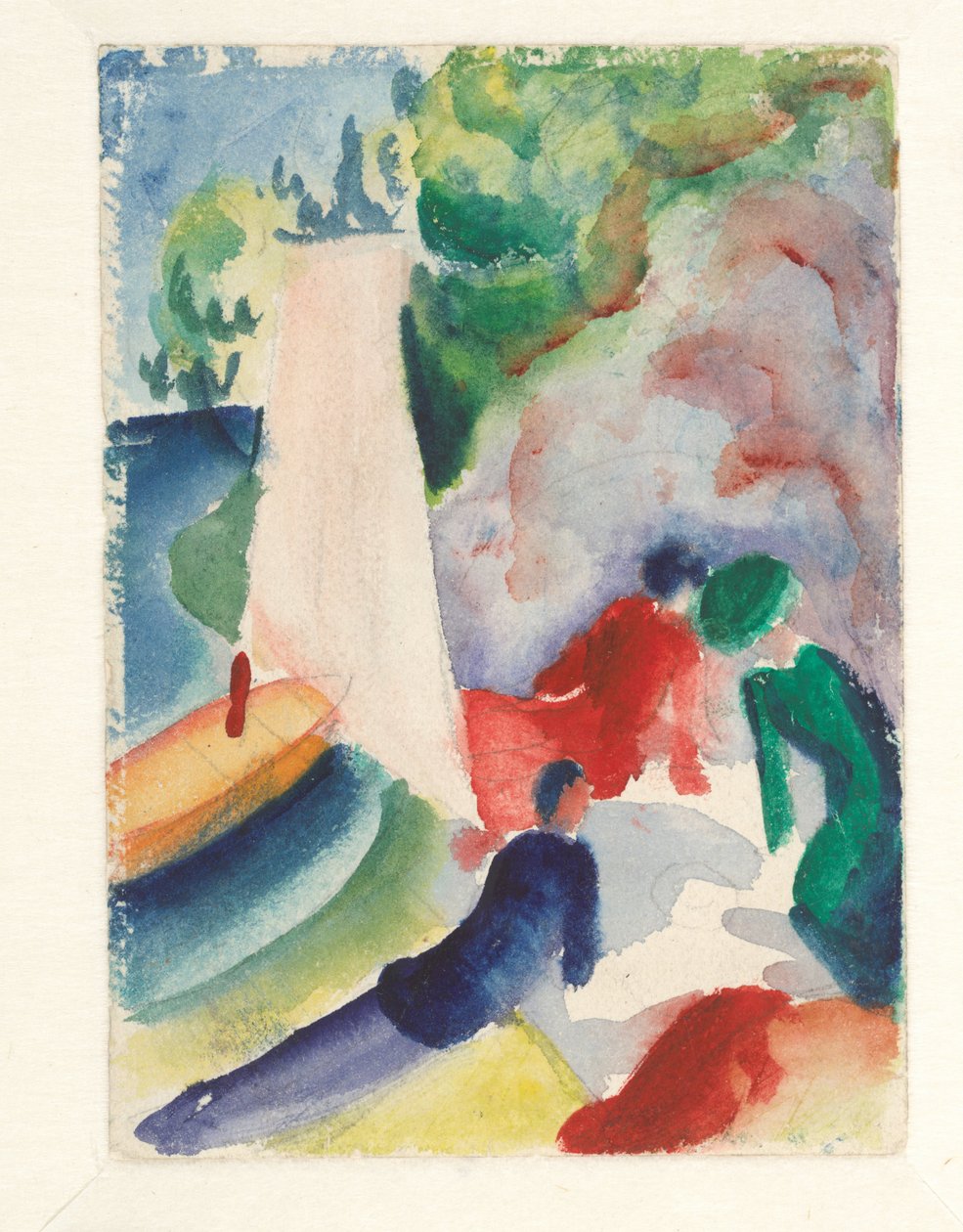 Piknik a tengerparton Piknik vitorlázás után, 1913 alkotó: August Macke