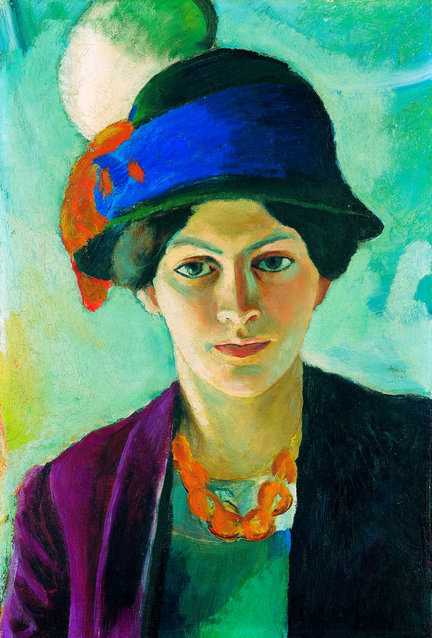 ""A művész feleségének portréja kalappal" (Művész felesége kalappal) August Macke (1887-1914) festménye alkotó: August Macke