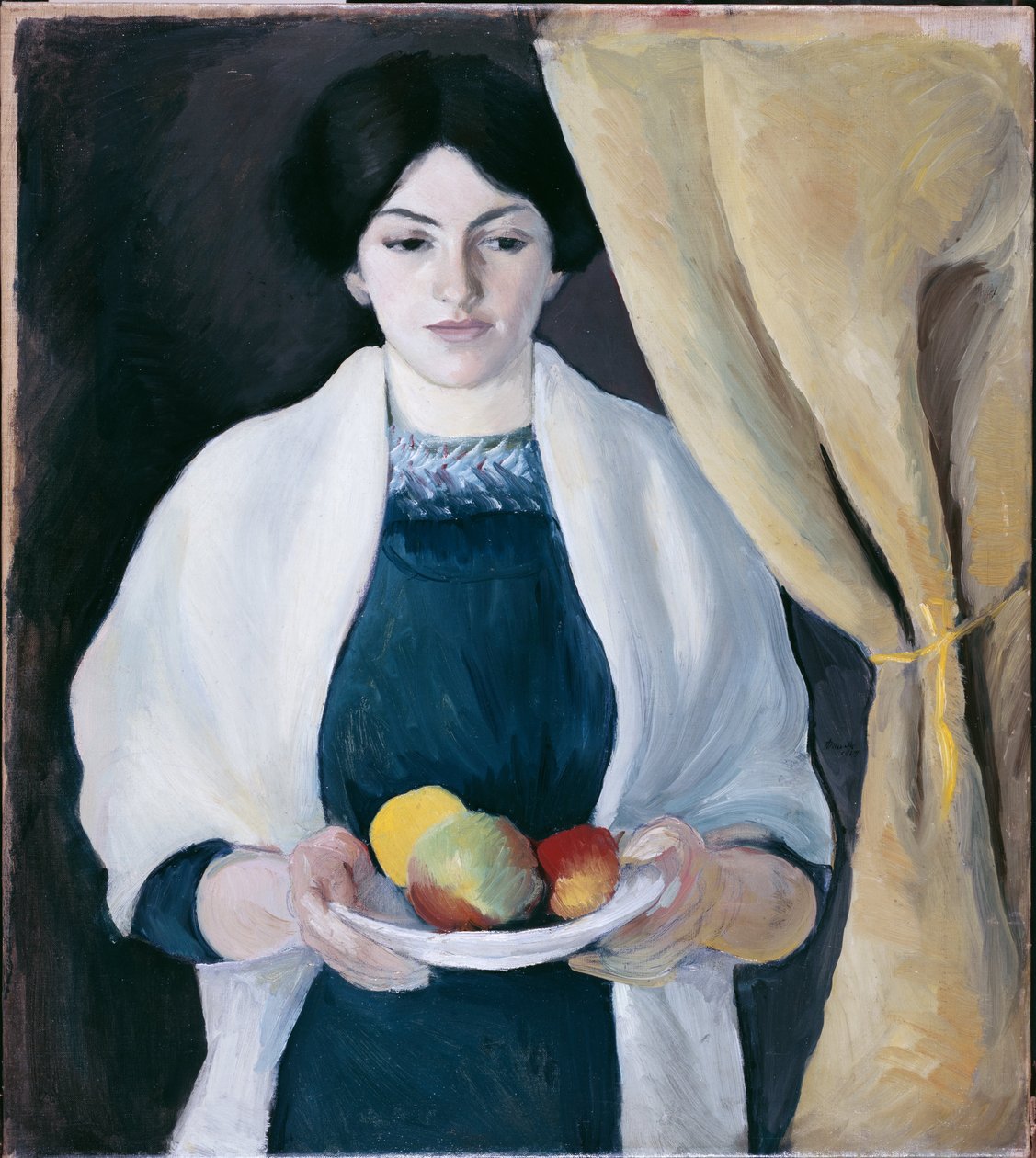 Portré almával (A művész feleségének portréja) alkotó: August Macke