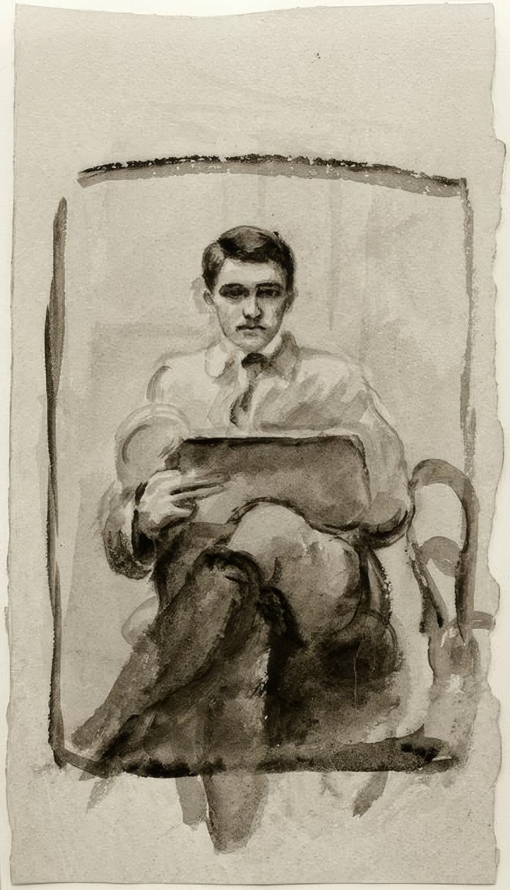 Önarckép, rajz alkotó: August Macke