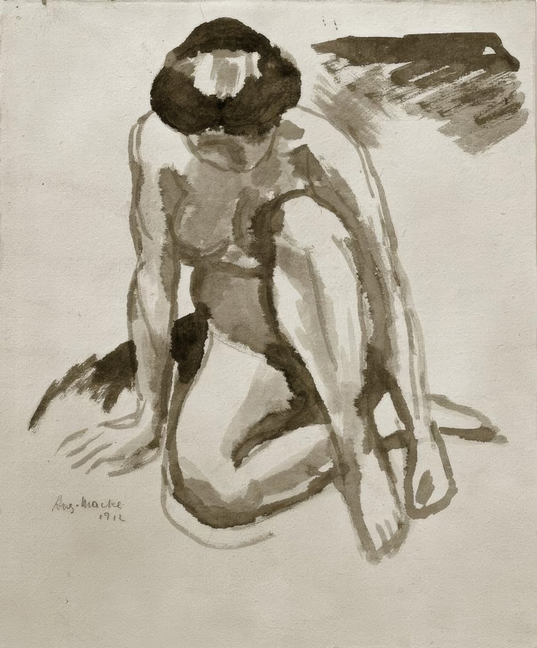 Ülés, előrehajlás alkotó: August Macke