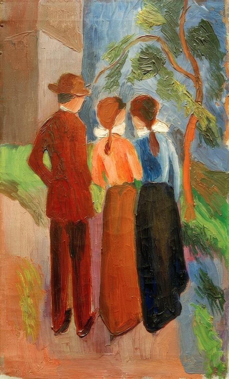 Három ember sétálni alkotó: August Macke