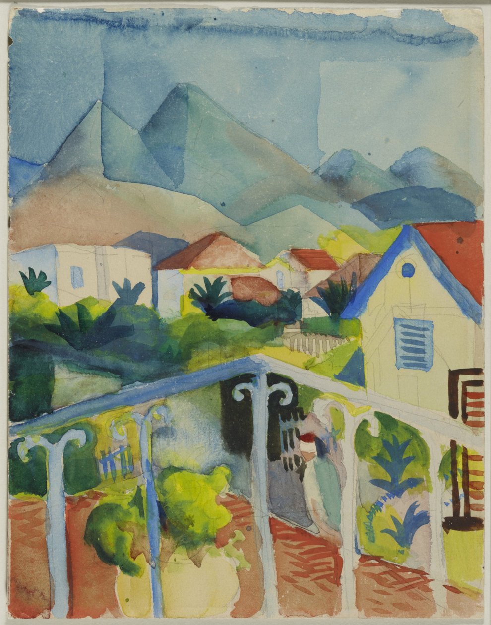 Utca. Germain Tunisz közelében alkotó: August Macke