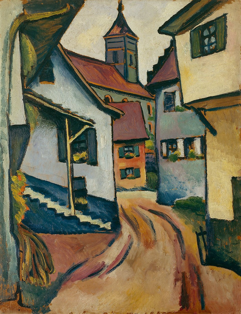 Utca templommal Kandernben alkotó: August Macke