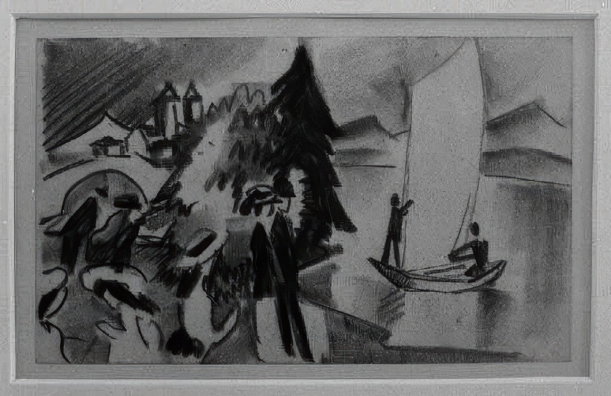 Tanulmány a sárga vitorlákról alkotó: August Macke
