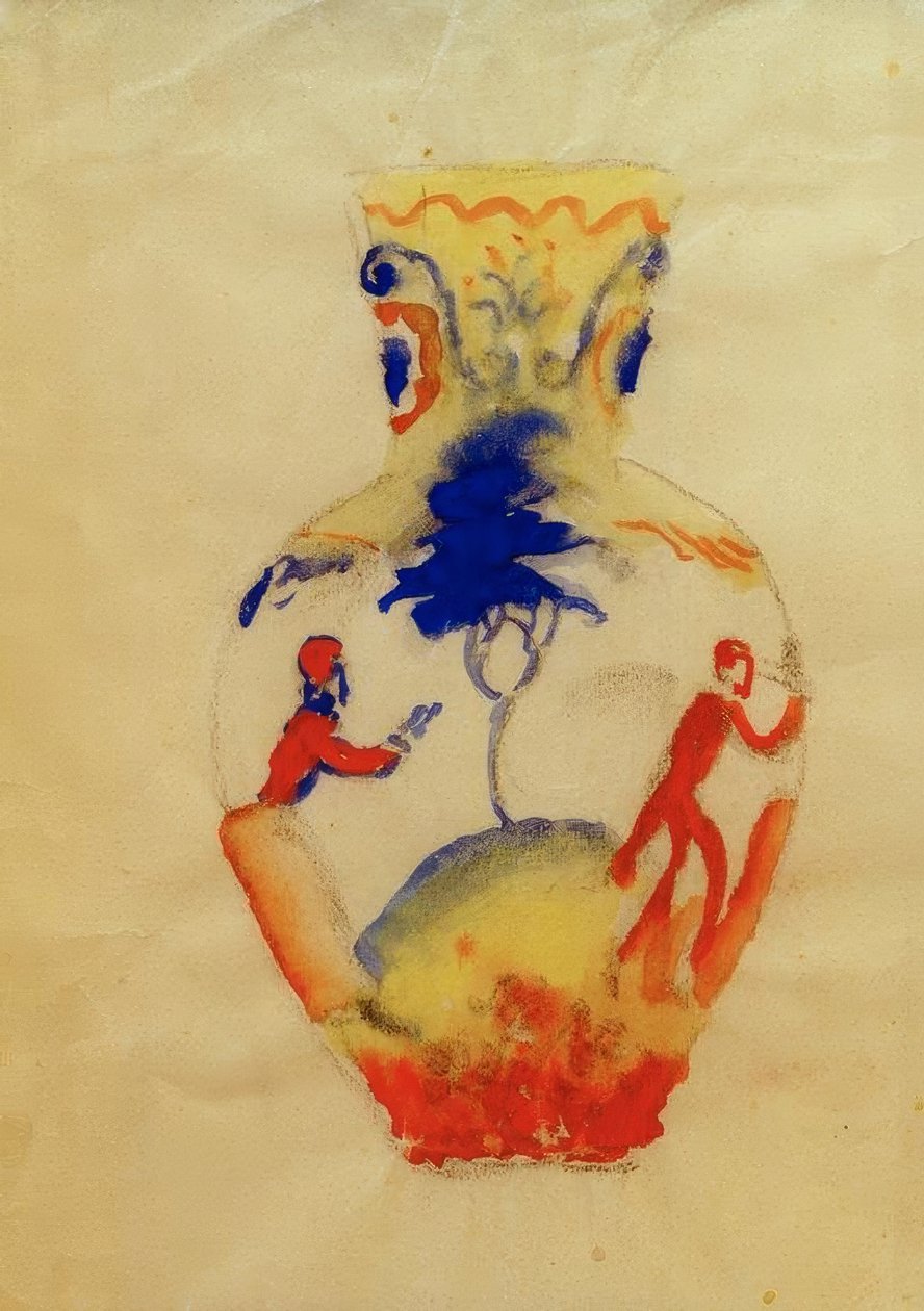 Váza két figurával alkotó: August Macke