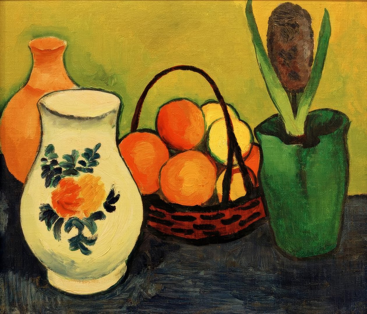 Fehér kancsó kék gyümölcsökkel alkotó: August Macke