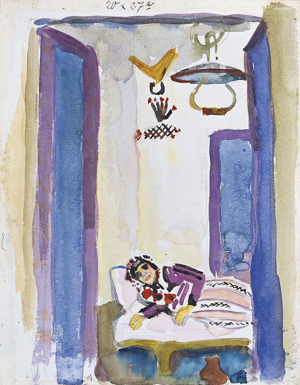 Nő a díván, 1914 alkotó: August Macke