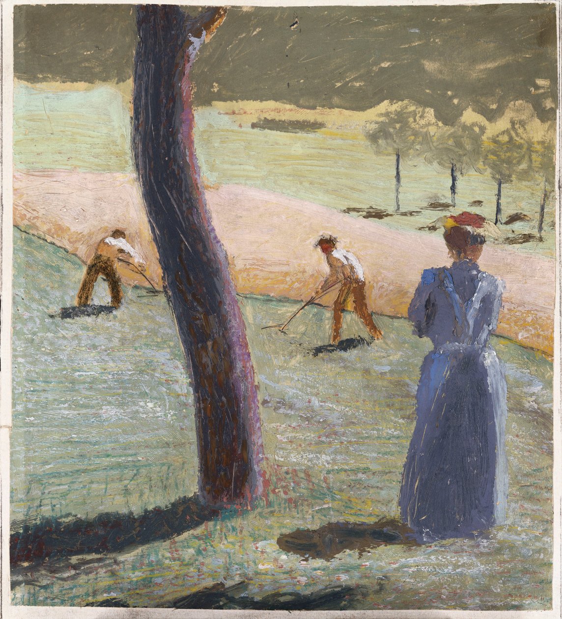 Munkások a Kandernben; Dolgozók a mezőn Kandern mellett, 1907 alkotó: August Macke